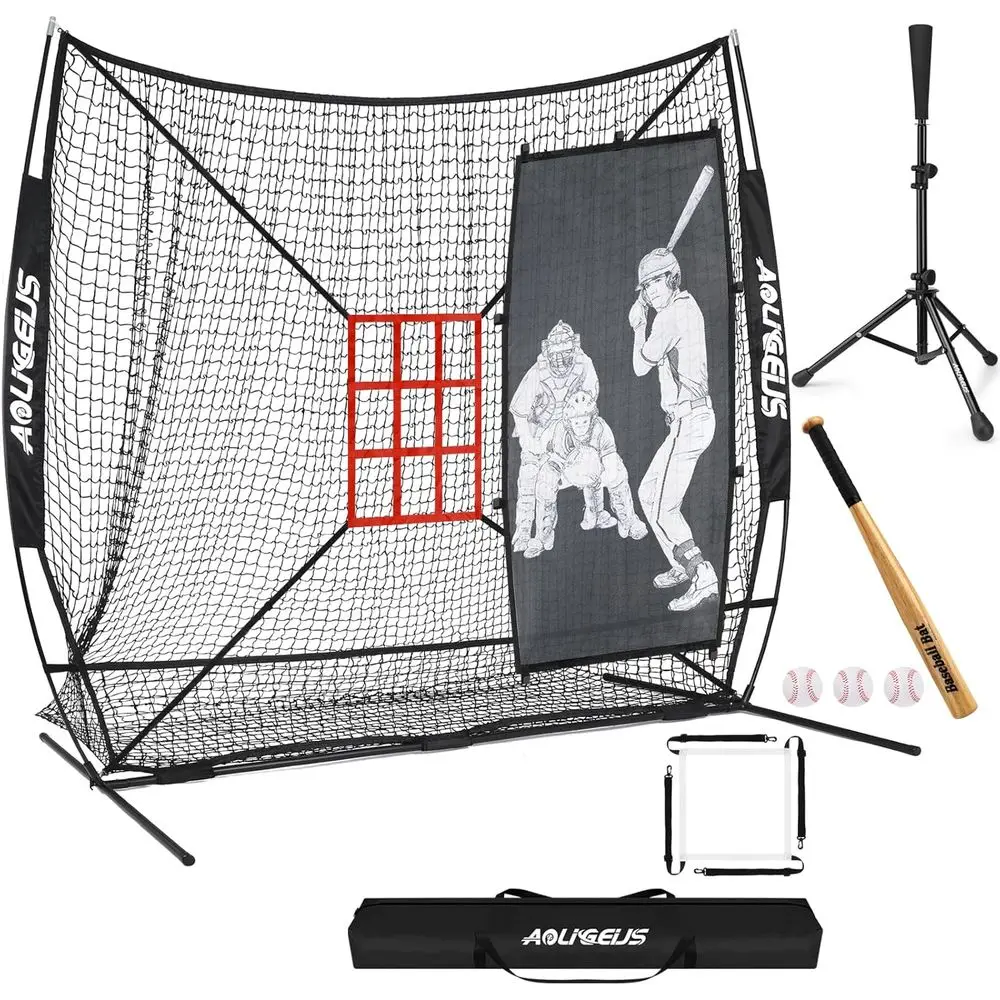 7'X7' Sotball Practice Net - Pitching & Batting Net with Baseball Tee, Batter Dummy, Strike Zone & Bow e
7'X7' Sotball Practice Net - Pitching & Batting Net with Baseball Tee, Batter Dummy, Strike Zone & Bow e