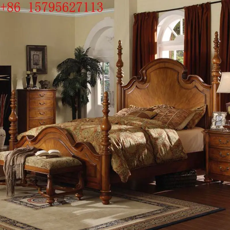 Simple American Roman column oak solid wood bed 1.8 double bed 1.5 retro wedding bed
Simple American Roman column oak solid wood bed 1.8 double bed 1.5 retro wedding bed