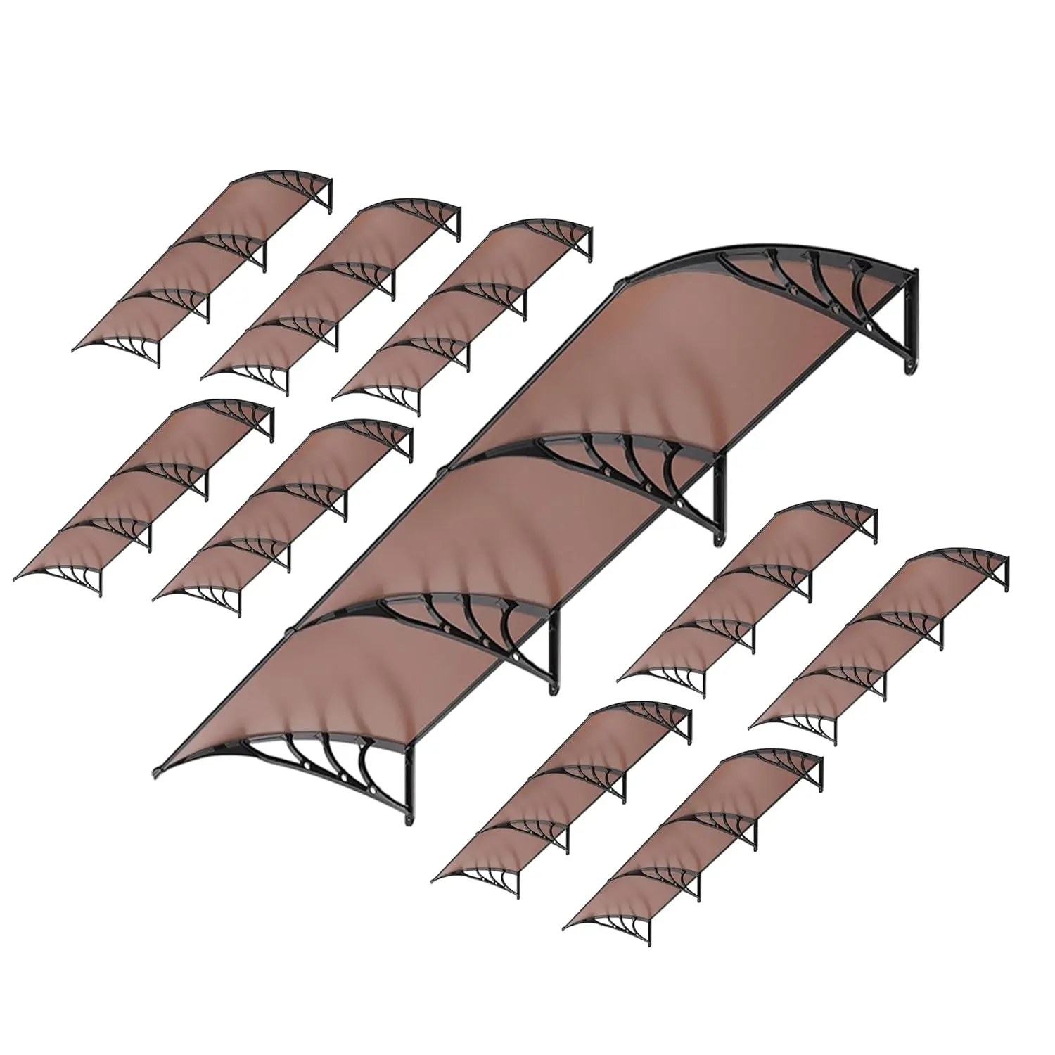 Polycarbonate Window Door Awning Canopy Brown with Black Bracket 40 Inch x 120 Inch 10 Pack, Custom
Polycarbonate Window Door Awning Canopy Brown with Black Bracket 40 Inch x 120 Inch 10 Pack, Custom