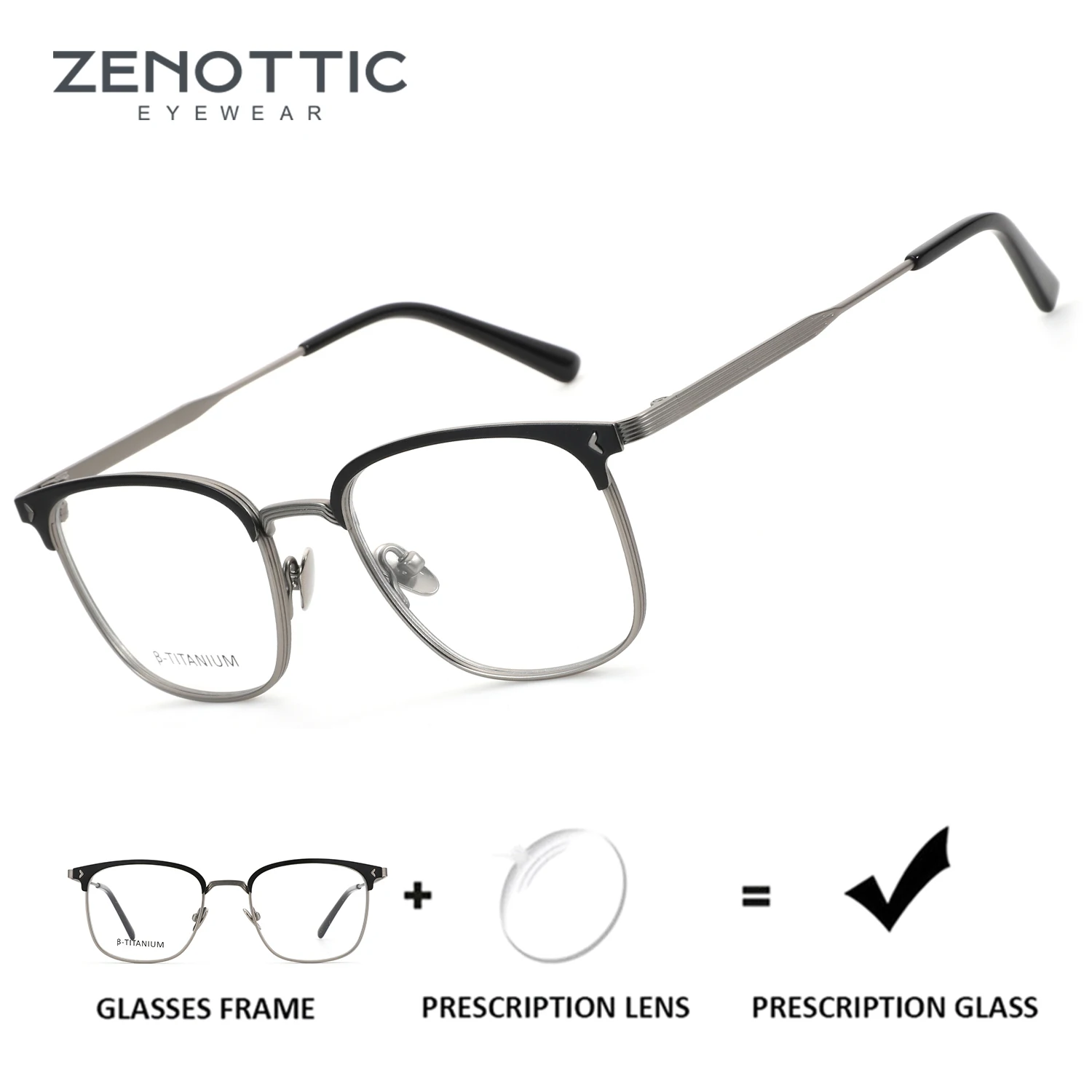 ZENOTTIC M Size Pure Titanium Square Optical Lenses With Prescription Myopia Photochromic Glasses Man Women Progressive Lenses
ZENOTTIC M Size Pure Titanium Square Optical Lenses With Prescription Myopia Photochromic Glasses Man Women Progressive Lenses