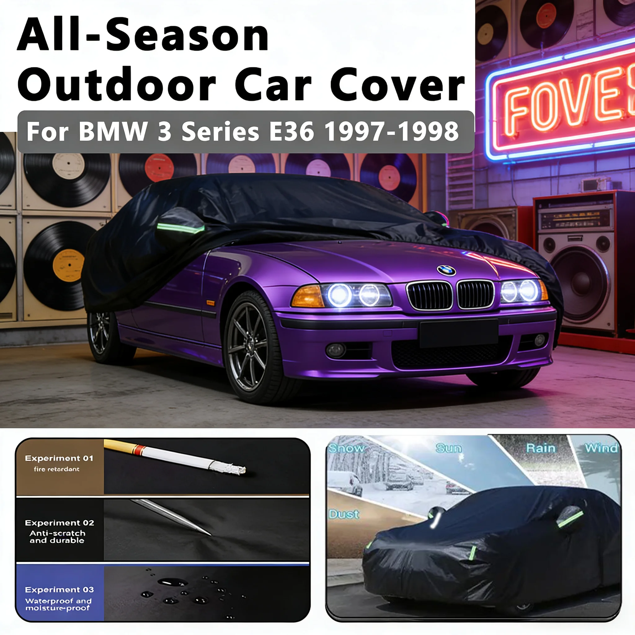 For BMW 3 Series E36 1997-1998 Car Full Cover - All Weather Auto Protection Accessories,Outdoor Waterproof Snowproof Sunshade
For BMW 3 Series E36 1997-1998 Car Full Cover - All Weather Auto Protection Accessories,Outdoor Waterproof Snowproof Sunshade