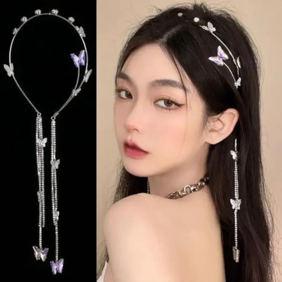 Wedding Butterfly Headband Head Chain Silver Tassel Hair Hoop Band Hair Vine Vintage Decorative Headwear Headpieces Hair Access
Wedding Butterfly Headband Head Chain Silver Tassel Hair Hoop Band Hair Vine Vintage Decorative Headwear Headpieces Hair Access
