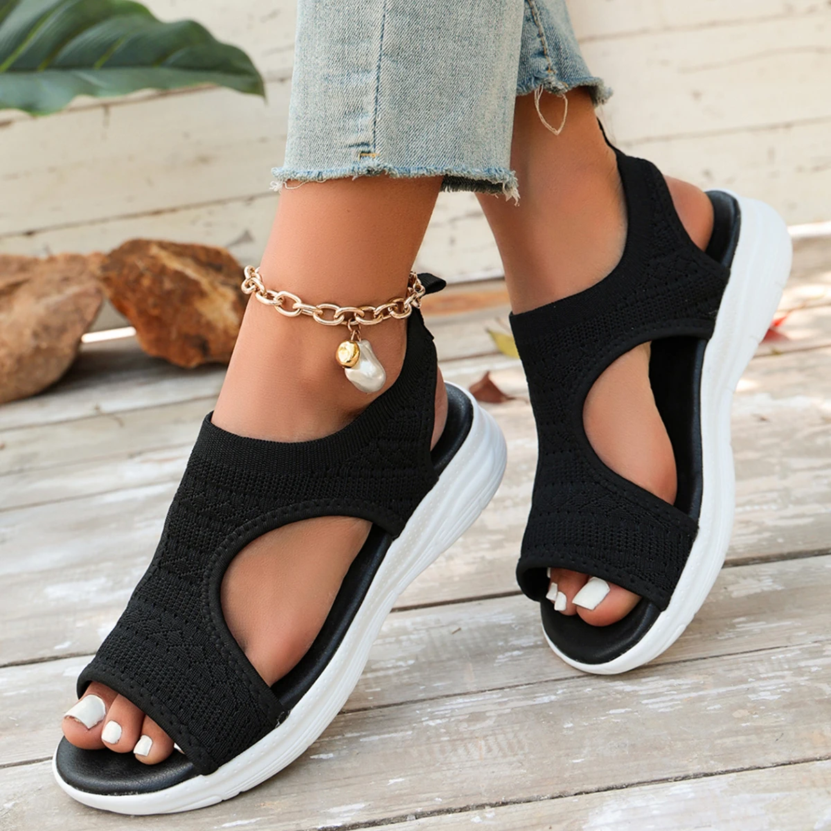 Women Ladies Breathable Knit Stretch Fabric Slingback Platform Wedge Sandals Open Toe Casual Summer Walking Sandals Shoes Shoes
Women Ladies Breathable Knit Stretch Fabric Slingback Platform Wedge Sandals Open Toe Casual Summer Walking Sandals Shoes Shoes