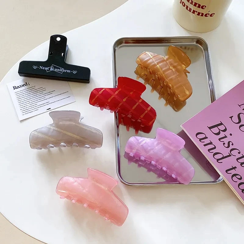 Ins Hot Sale 9.5cm Candy Color Large Grab Clip Fashion High-Grade Gold Line Acrylic Shark Clip Hair Accessories For Woman Girls
Ins Hot Sale 9.5cm Candy Color Large Grab Clip Fashion High-Grade Gold Line Acrylic Shark Clip Hair Accessories For Woman Girls