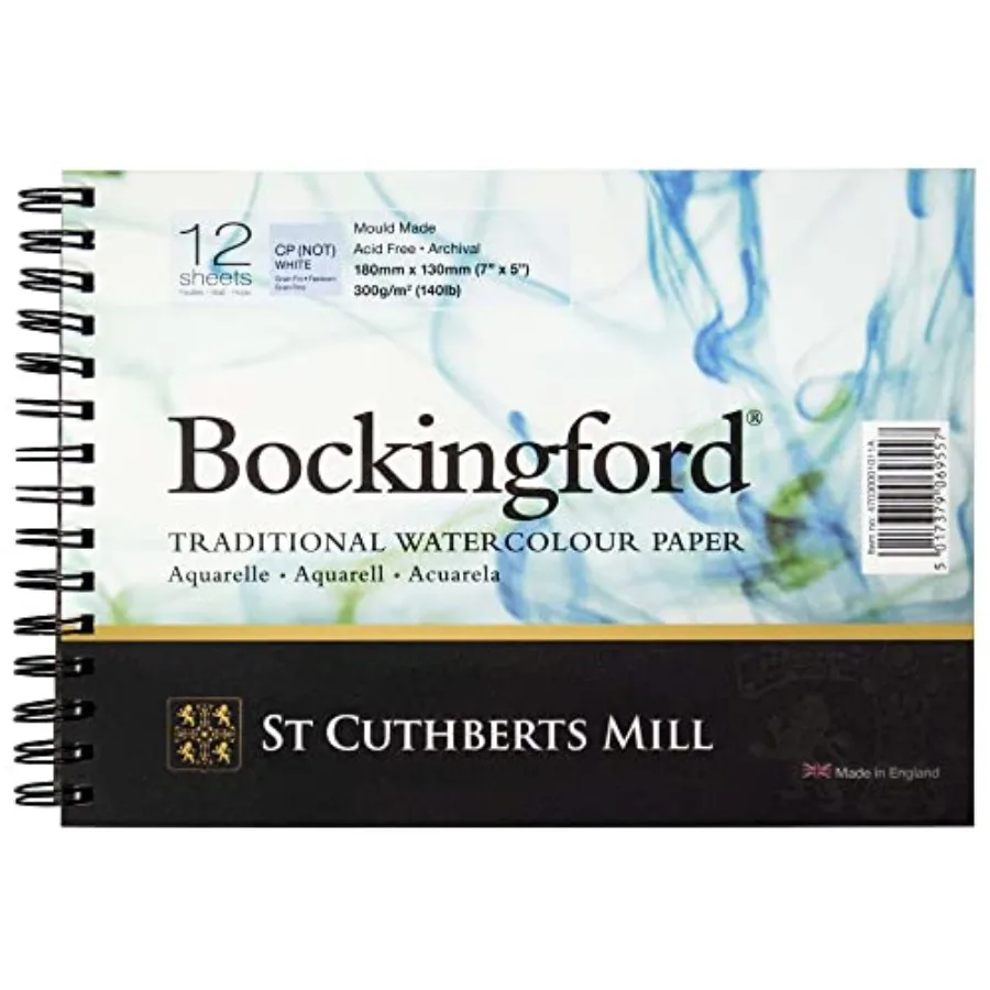 St. Cuthberts Mill Watercolor Paper Spiral Pad - 7x5-inch White Water Color Paper for Artists - 12 Sheets of 140lb Cold Press W
St. Cuthberts Mill Watercolor Paper Spiral Pad - 7x5-inch White Water Color Paper for Artists - 12 Sheets of 140lb Cold Press W