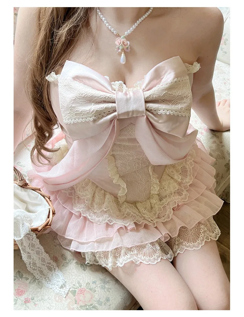 2025 Pink Fairy Ball Gown Mini Cake Skirt 2pcs Set Summer Spring Sweet Lolita Sleeveless Big Bow Tie Lace Light Lolita Skirt Set
2025 Pink Fairy Ball Gown Mini Cake Skirt 2pcs Set Summer Spring Sweet Lolita Sleeveless Big Bow Tie Lace Light Lolita Skirt Set