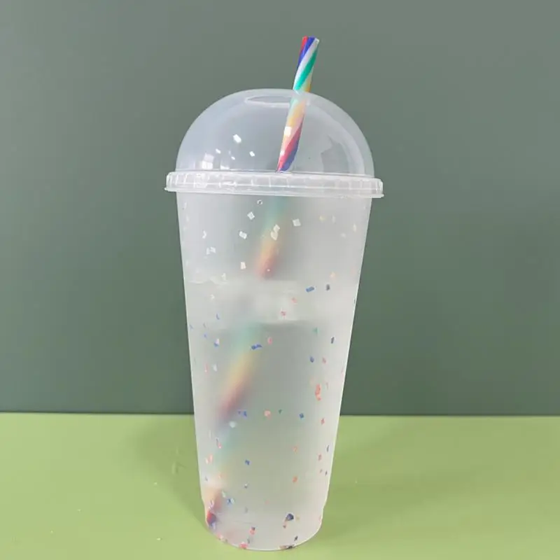 Clear Straw Cups Reusable Juice Drinking 24oz/710ml Creative Drinkware Cold Cup With Lid And Straw Color Changingconfetti
Clear Straw Cups Reusable Juice Drinking 24oz/710ml Creative Drinkware Cold Cup With Lid And Straw Color Changingconfetti