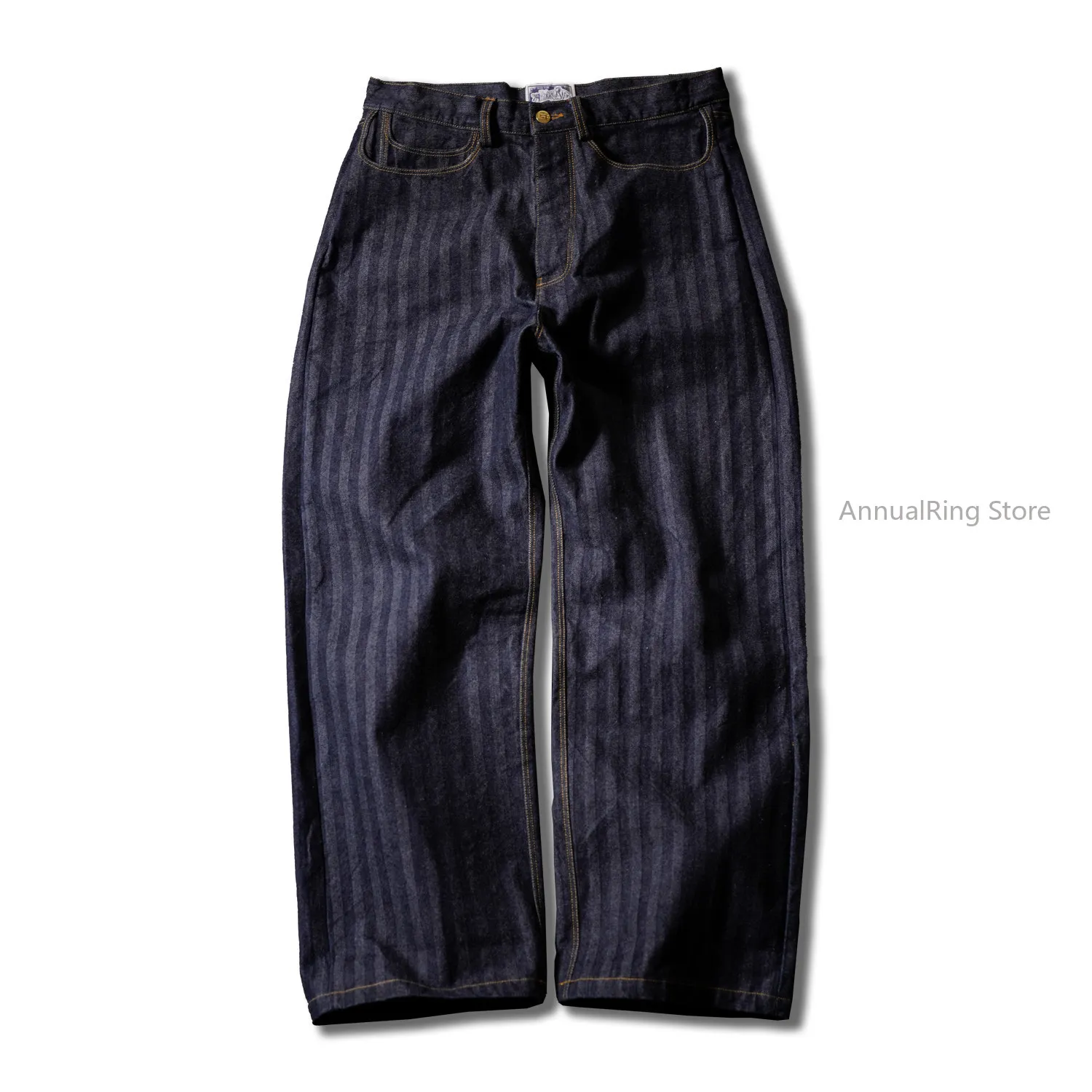 AnnualRing Men Selvedge Denim Jeans American Vintage Loose Herringbone High Waist Wide Leg Trousers
AnnualRing Men Selvedge Denim Jeans American Vintage Loose Herringbone High Waist Wide Leg Trousers