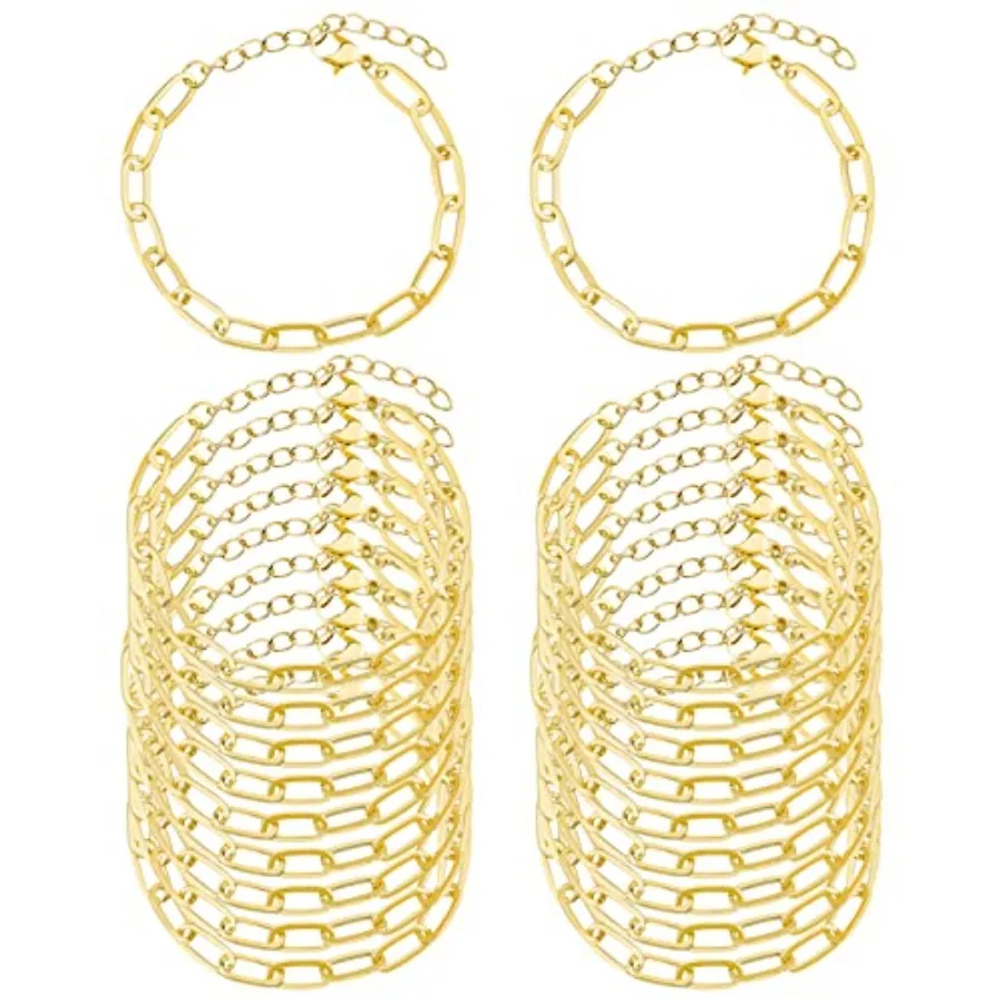 20pcs Chain Bracelets Kit Alloy Link with Lobster Clasps for Christmas DIY Women Jewelry Findings Bracelet Making Gold
20pcs Chain Bracelets Kit Alloy Link with Lobster Clasps for Christmas DIY Women Jewelry Findings Bracelet Making Gold