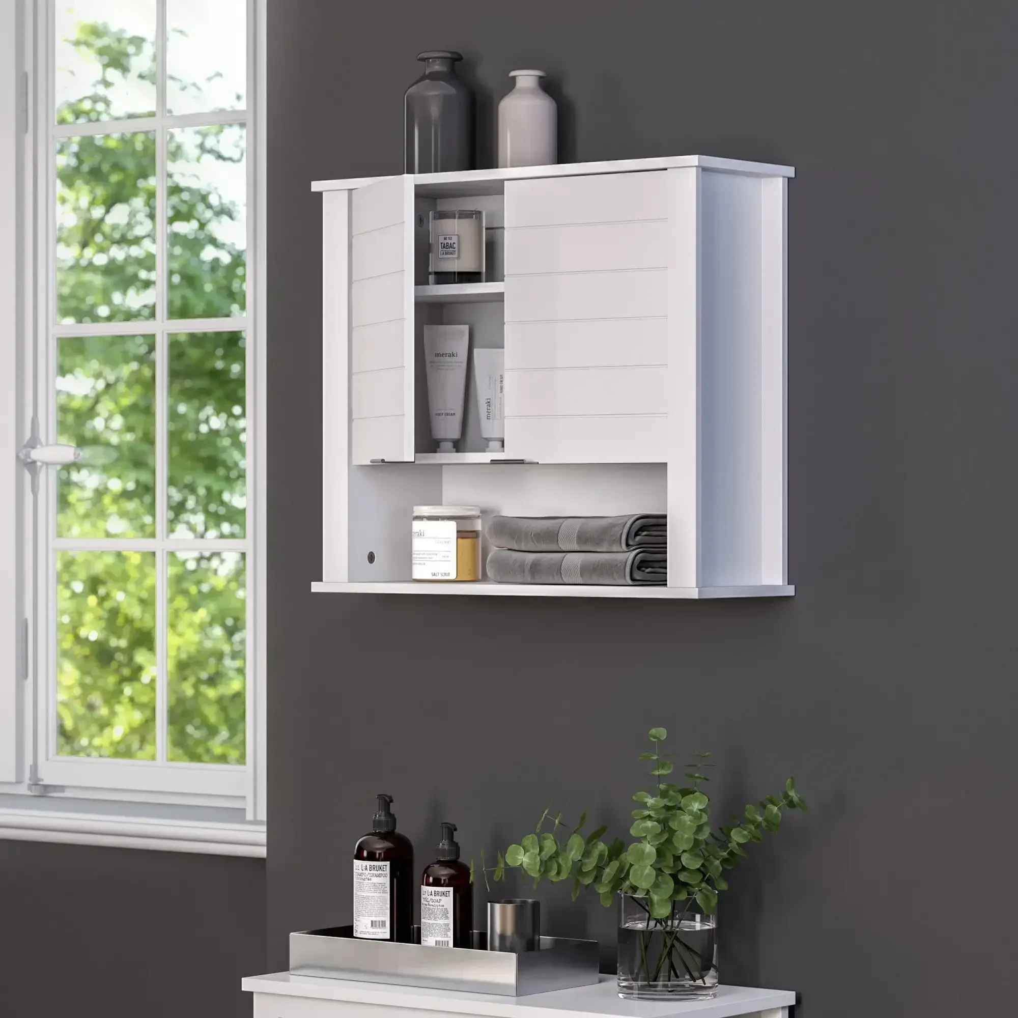 Madison Two-Door Bathroom and Laundry Wall Mount Storage Medicine Cabinet with Fixed and Adjustable Shelf - White
Madison Two-Door Bathroom and Laundry Wall Mount Storage Medicine Cabinet with Fixed and Adjustable Shelf - White