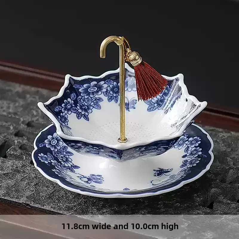Chinese Blue White Porcelain Umbrella Shape Ceramic Tea Strainer Rotating Loose Leaf Filter Multipurpose Tea Infuser Tea Coffee
Chinese Blue White Porcelain Umbrella Shape Ceramic Tea Strainer Rotating Loose Leaf Filter Multipurpose Tea Infuser Tea Coffee