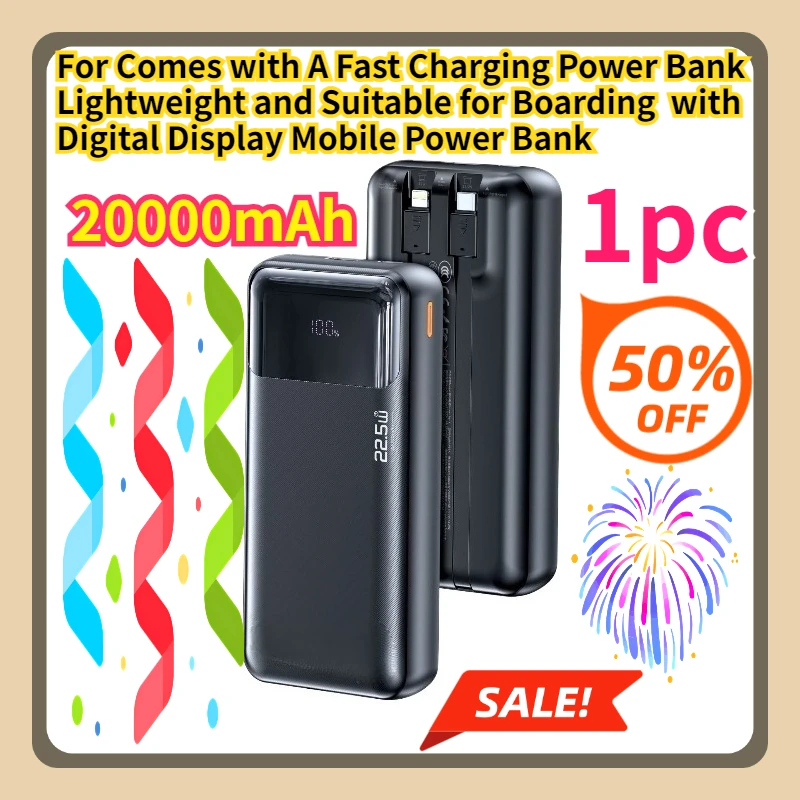 For Comes with A Fast Charging Power Bank Lightweight and Suitable for Boarding 20000mAh with Digital Display Mobile Power Bank
For Comes with A Fast Charging Power Bank Lightweight and Suitable for Boarding 20000mAh with Digital Display Mobile Power Bank
