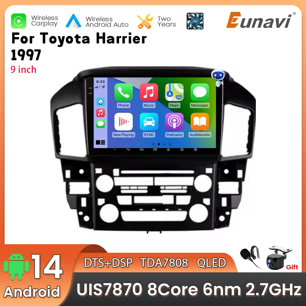 Автомобильный мультимедийный плеер Android 14 2 Din для Toyota Harrier 1997, головное устройство, стерео GPS-навигация BT WIFI
Автомобильный мультимедийный плеер Android 14 2 Din для Toyota Harrier 1997, головное устройство, стерео GPS-навигация BT WIFI