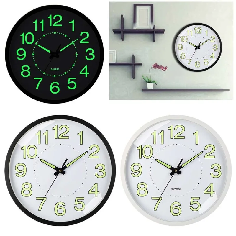 12inch Round Luminous Wall Clock Fashion Simple Silent Pointer Wall Clock Living Room Bedroom Decorative Wall Hanging Ornaments
12inch Round Luminous Wall Clock Fashion Simple Silent Pointer Wall Clock Living Room Bedroom Decorative Wall Hanging Ornaments