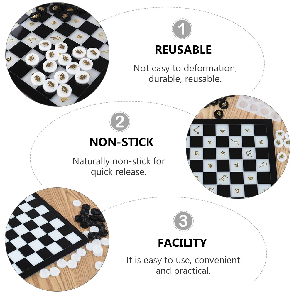 Silicone Chess Mould DIY Manual Mold Crystal Epoxy Mold Non-Stick Easy Clean Recyclable Craft Tool Chess Mould
Silicone Chess Mould DIY Manual Mold Crystal Epoxy Mold Non-Stick Easy Clean Recyclable Craft Tool Chess Mould