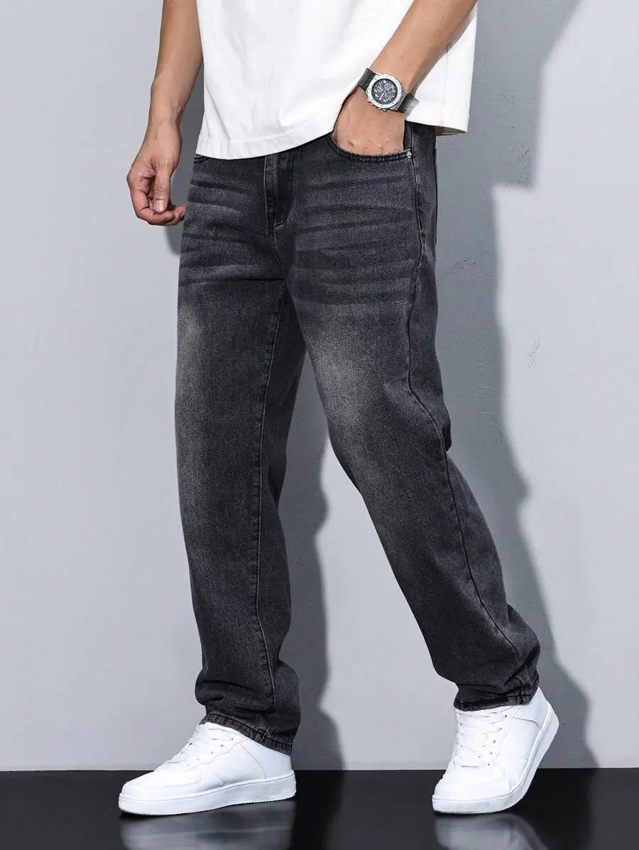Mens Straight Loose Fit Casual Denim Jeans With Pockets
Mens Straight Loose Fit Casual Denim Jeans With Pockets