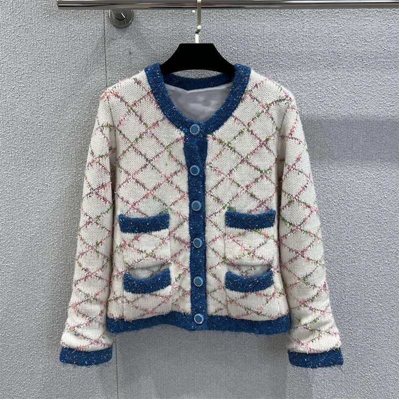 Высококачественный женский кардиган-свитер в клетку с цветными брызгами, мягкий и нежный стиль 25101341 
Высококачественный женский кардиган-свитер в клетку с цветными брызгами, мягкий и нежный стиль 25101341