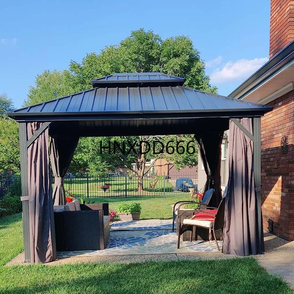 10' x 10' Hardtop Gazebo Outdoor Metal with Galvanized Steel Double Roof Canopy,
10' x 10' Hardtop Gazebo Outdoor Metal with Galvanized Steel Double Roof Canopy,