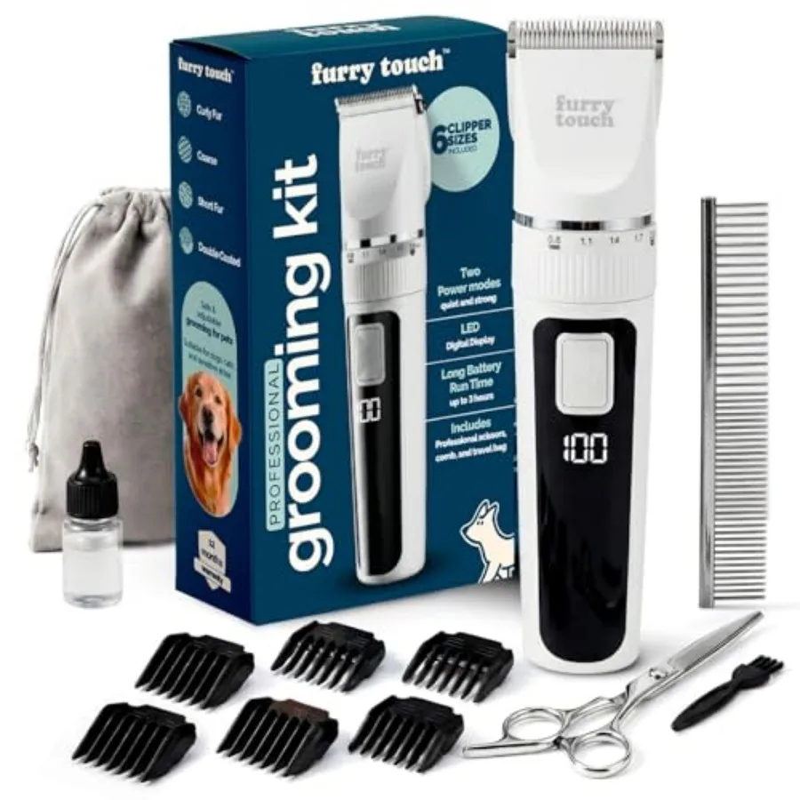Dog Grooming Kit - 2 Power Modes Quiet and Strong, Cordless Dog Clippers for Grooming and Dogs Hair Trimmer for Groomings, Cera
Dog Grooming Kit - 2 Power Modes Quiet and Strong, Cordless Dog Clippers for Grooming and Dogs Hair Trimmer for Groomings, Cera