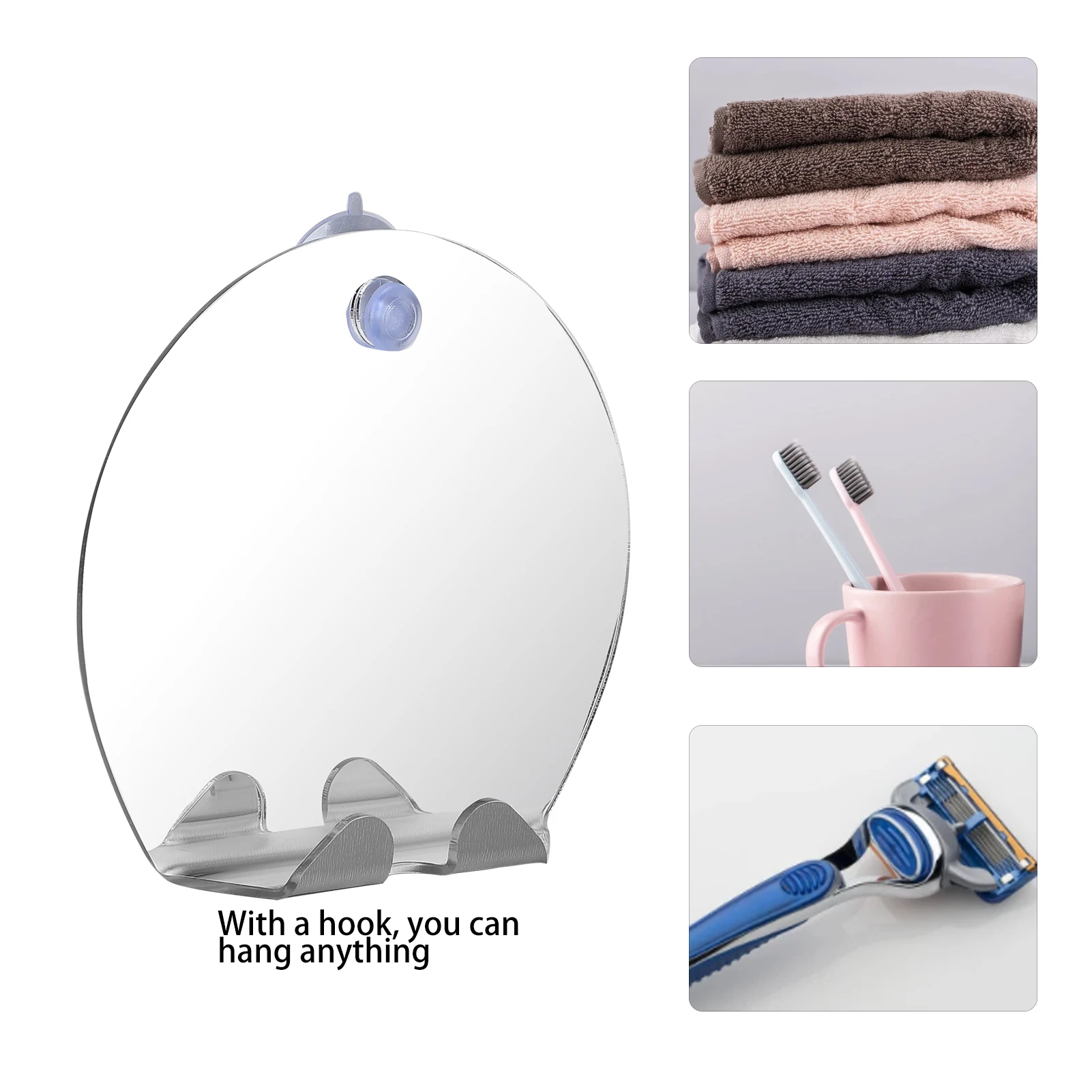 Fogless Shower Mirror Round Shape Anti Fog Wall Hanging Bathroom Shaving Mirror with Suction Fogless Shower Shaving Mirror
Fogless Shower Mirror Round Shape Anti Fog Wall Hanging Bathroom Shaving Mirror with Suction Fogless Shower Shaving Mirror