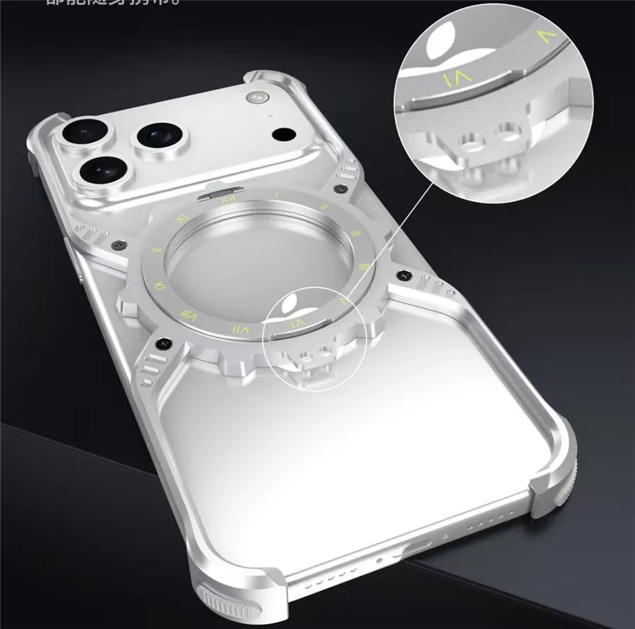 Metal Magnetic Case For iphone 17 Pro Max Cover For iPhone 17 16 Pro Aluminum Alloy Rimless Bumper With 360° Invisible Holder
Metal Magnetic Case For iphone 17 Pro Max Cover For iPhone 17 16 Pro Aluminum Alloy Rimless Bumper With 360° Invisible Holder