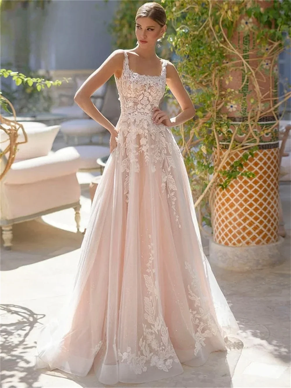 Flavinke Customized Spaghetti Straps Wedding Dresses Appliquéd Bridal Gowns Bohemian Sleeveless Wedding Gowns Vestidos De novia
Flavinke Customized Spaghetti Straps Wedding Dresses Appliquéd Bridal Gowns Bohemian Sleeveless Wedding Gowns Vestidos De novia