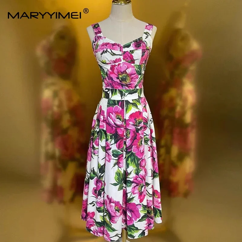 MARYYIMEI Fashion design Women's Suit Spaghetti Strap Backless Slim Tops+Big Swing Skirt Print Cotton 2-piece set
MARYYIMEI Fashion design Women's Suit Spaghetti Strap Backless Slim Tops+Big Swing Skirt Print Cotton 2-piece set