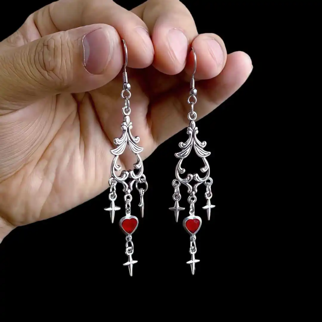 Heart and Cross Dangle Earrings Gothic Long Drop Earrings Viking Celtic Warrior Jewelry, Lightweight Statement Charmed
Heart and Cross Dangle Earrings Gothic Long Drop Earrings Viking Celtic Warrior Jewelry, Lightweight Statement Charmed