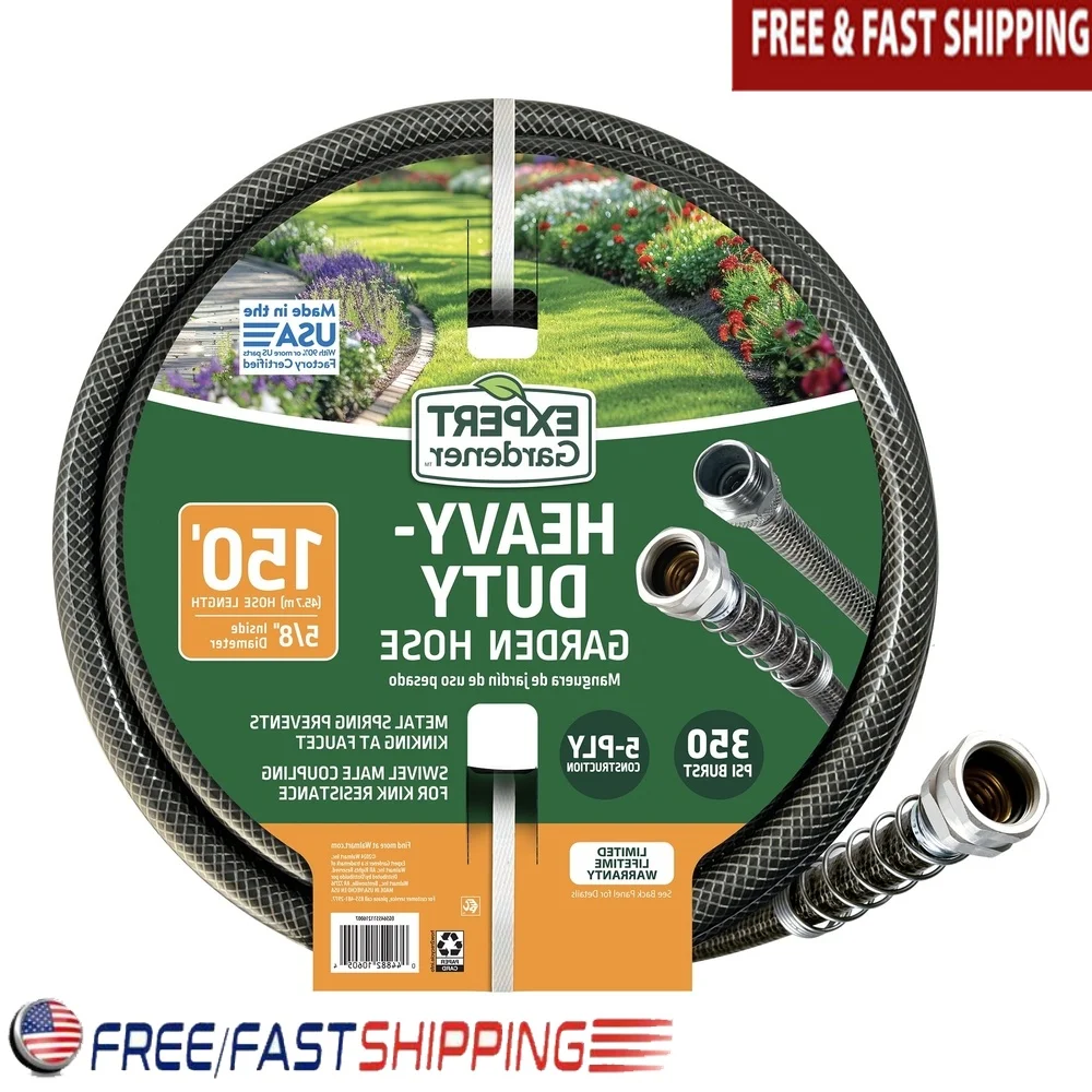 5/8 Inch 150ft Heavy Duty Water Hose Reinforced PVC Kink Resistant Flexible Garden Lawn Car Washing and Outdoor Use
5/8 Inch 150ft Heavy Duty Water Hose Reinforced PVC Kink Resistant Flexible Garden Lawn Car Washing and Outdoor Use