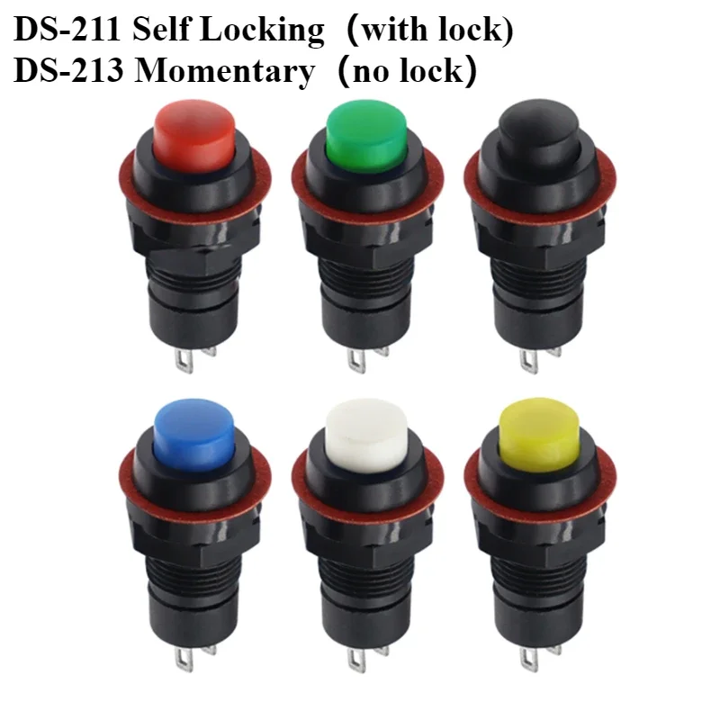 1/5/10Pcs/lot DS-211 DS-213 Push Button Switch 10mm Momentary / Self Locking Round Button Switch DS211 DS213 miniature
1/5/10Pcs/lot DS-211 DS-213 Push Button Switch 10mm Momentary / Self Locking Round Button Switch DS211 DS213 miniature