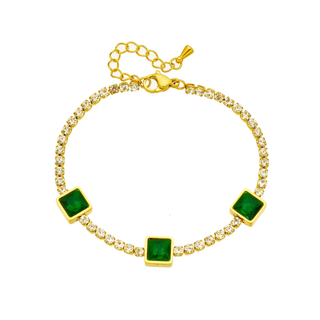 Punk Zirconia Green Square Charm Bracelet Femme Gold Color Stainless Steel Iced Out Tennis Chain Link Bracelet for Woman Jewelry
Punk Zirconia Green Square Charm Bracelet Femme Gold Color Stainless Steel Iced Out Tennis Chain Link Bracelet for Woman Jewelry