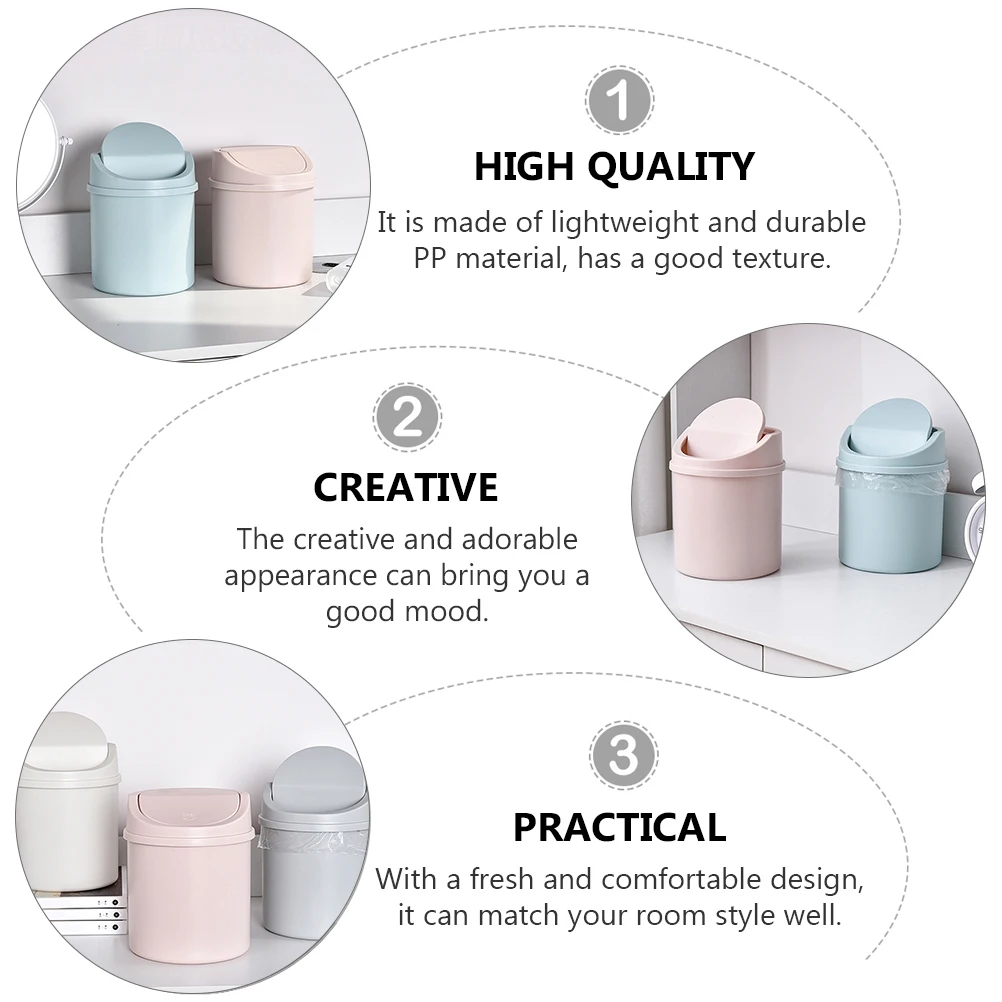 2pcs Desktop Trash Can Mini Garbage Bin Household Organizer Pp Material Small Trash Container For Office Car Home Use
2pcs Desktop Trash Can Mini Garbage Bin Household Organizer Pp Material Small Trash Container For Office Car Home Use