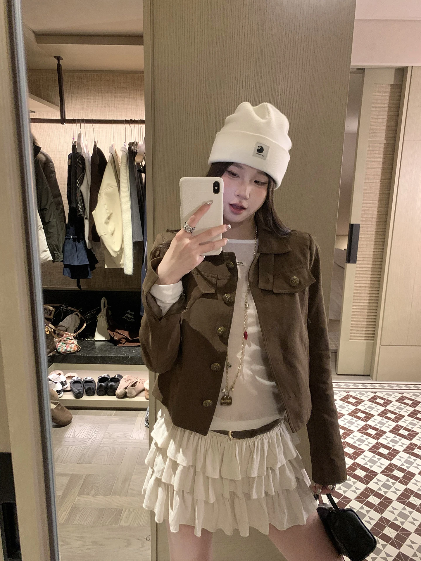 Anneshop Retro Short Collar Jacket Women's Spring Slim Fit Shoulder Top Casual Style Cotton Long Sleeve Color Daily Wear
Anneshop Retro Short Collar Jacket Women's Spring Slim Fit Shoulder Top Casual Style Cotton Long Sleeve Color Daily Wear