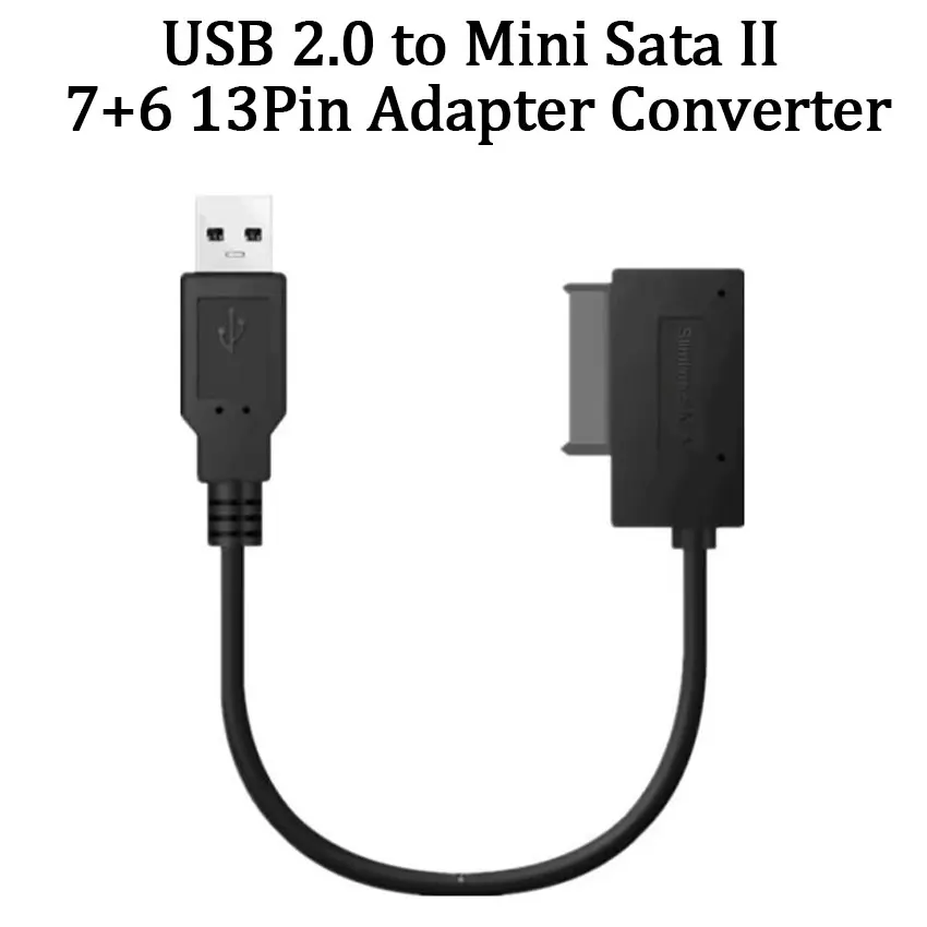 1PCS Sata to USB 2.0 7+6PIN 13Pin Adapter Converter Cable Quick Data Transfe For Laptop Optical Drive CD/DVD ROM Slimline Drive
1PCS Sata to USB 2.0 7+6PIN 13Pin Adapter Converter Cable Quick Data Transfe For Laptop Optical Drive CD/DVD ROM Slimline Drive