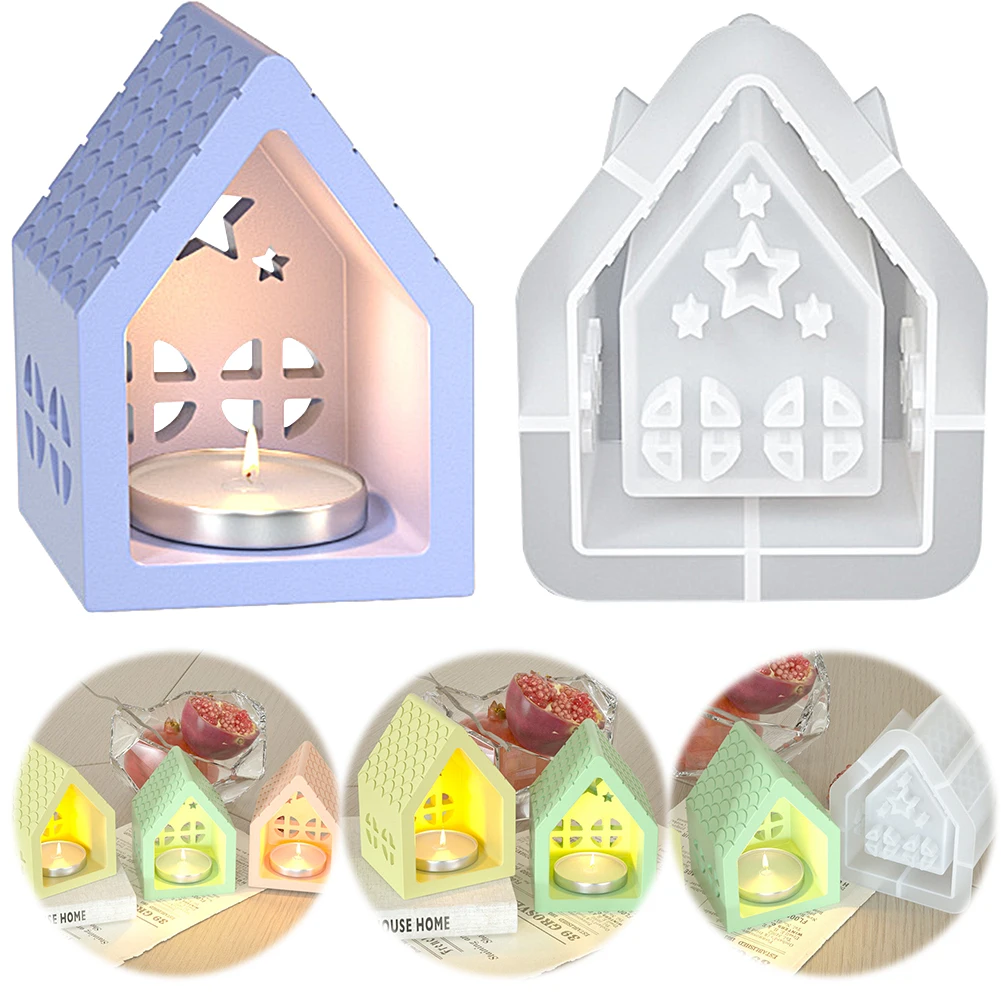 1/2/3/4Pcs 3D Silicone Mold House Candle Holder Mold Houses Casting Mould for Desktop Ornaments Table Candle Decorations
1/2/3/4Pcs 3D Silicone Mold House Candle Holder Mold Houses Casting Mould for Desktop Ornaments Table Candle Decorations