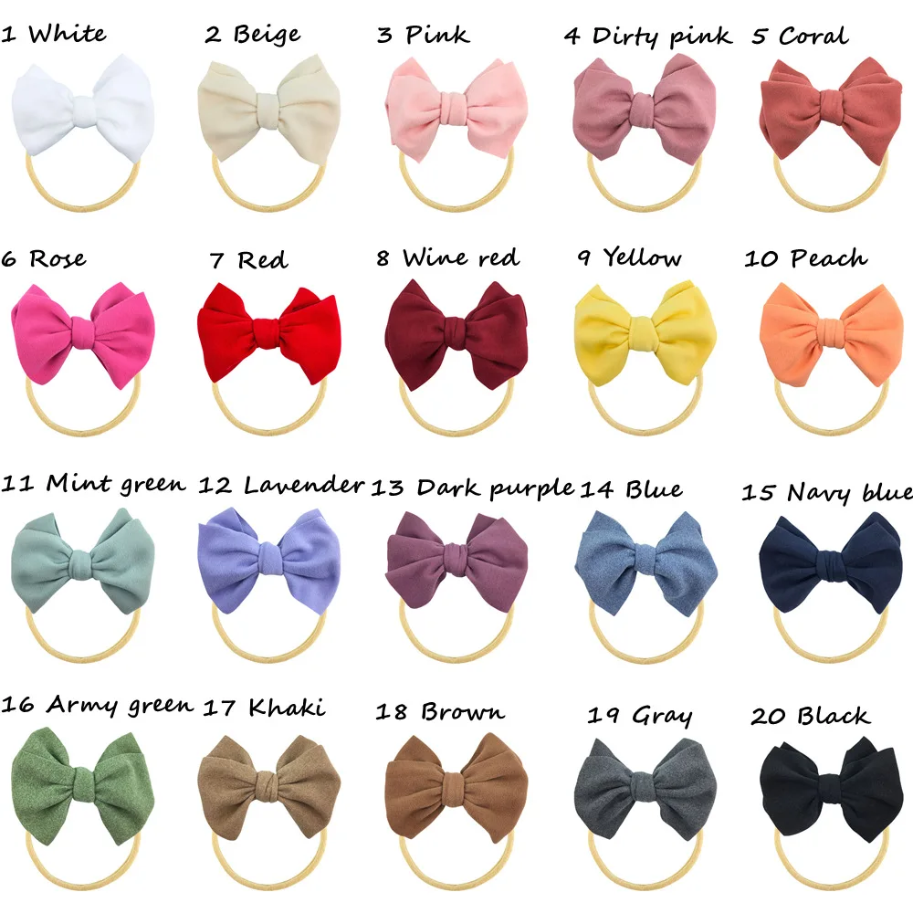 40 PCS/Lot, 5 inch Handmade Knotted Bow Baby Headbands Or Hair Clips, Kids Girls Big Bowknot Nylon Headbands Hair Accessories
40 PCS/Lot, 5 inch Handmade Knotted Bow Baby Headbands Or Hair Clips, Kids Girls Big Bowknot Nylon Headbands Hair Accessories