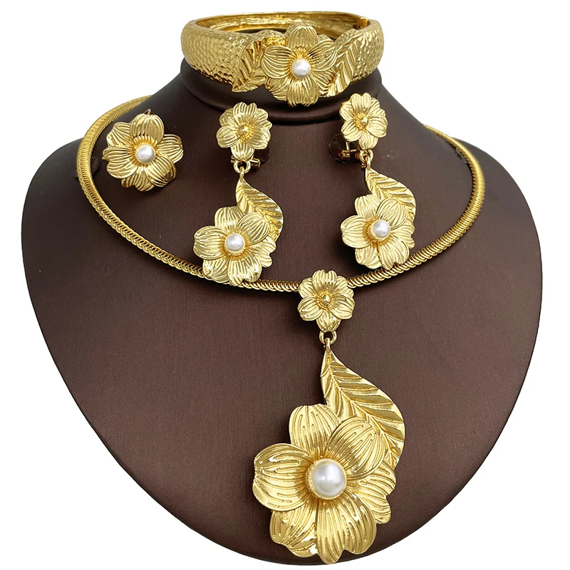 Dubai Vintage Imitation Pearl Jewelry Set for Women Earrings Necklace Cuff Bangle Ring Set for Bridal African Party Gifts
Dubai Vintage Imitation Pearl Jewelry Set for Women Earrings Necklace Cuff Bangle Ring Set for Bridal African Party Gifts