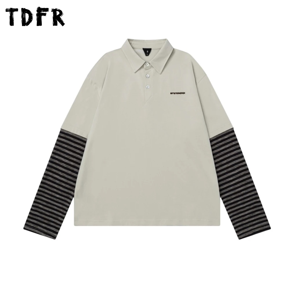 Fake two-piece Polo Shirts Mens Letter Embroidery Autumn Retro Casual Loose Spliced Long Sleeve Tee Man Tops
Fake two-piece Polo Shirts Mens Letter Embroidery Autumn Retro Casual Loose Spliced Long Sleeve Tee Man Tops