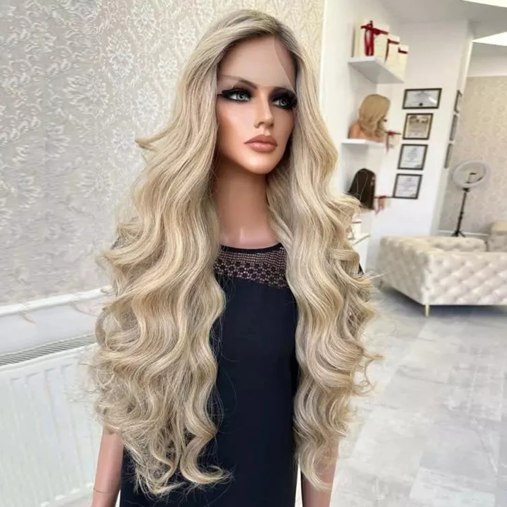 Synthetic Lace Front Wig Long Wavy 36 " Body Wavy Free Part Lace Wig For Women Lace Front Wig Ombre Blonde Cosplay Wig Ash Roots
Synthetic Lace Front Wig Long Wavy 36 " Body Wavy Free Part Lace Wig For Women Lace Front Wig Ombre Blonde Cosplay Wig Ash Roots