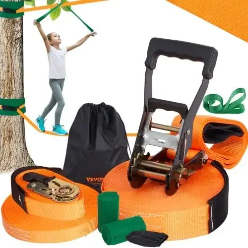 Комплект Slackline с тренировочной линией, 60-футовое оборудование Slackline для заднего двора, плотная веревка для легкой установки для детей и взрослых, полная Slackline
Комплект Slackline с тренировочной линией, 60-футовое оборудование Slackline для заднего двора, плотная веревка для легкой установки для детей и взрослых, полная Slackline