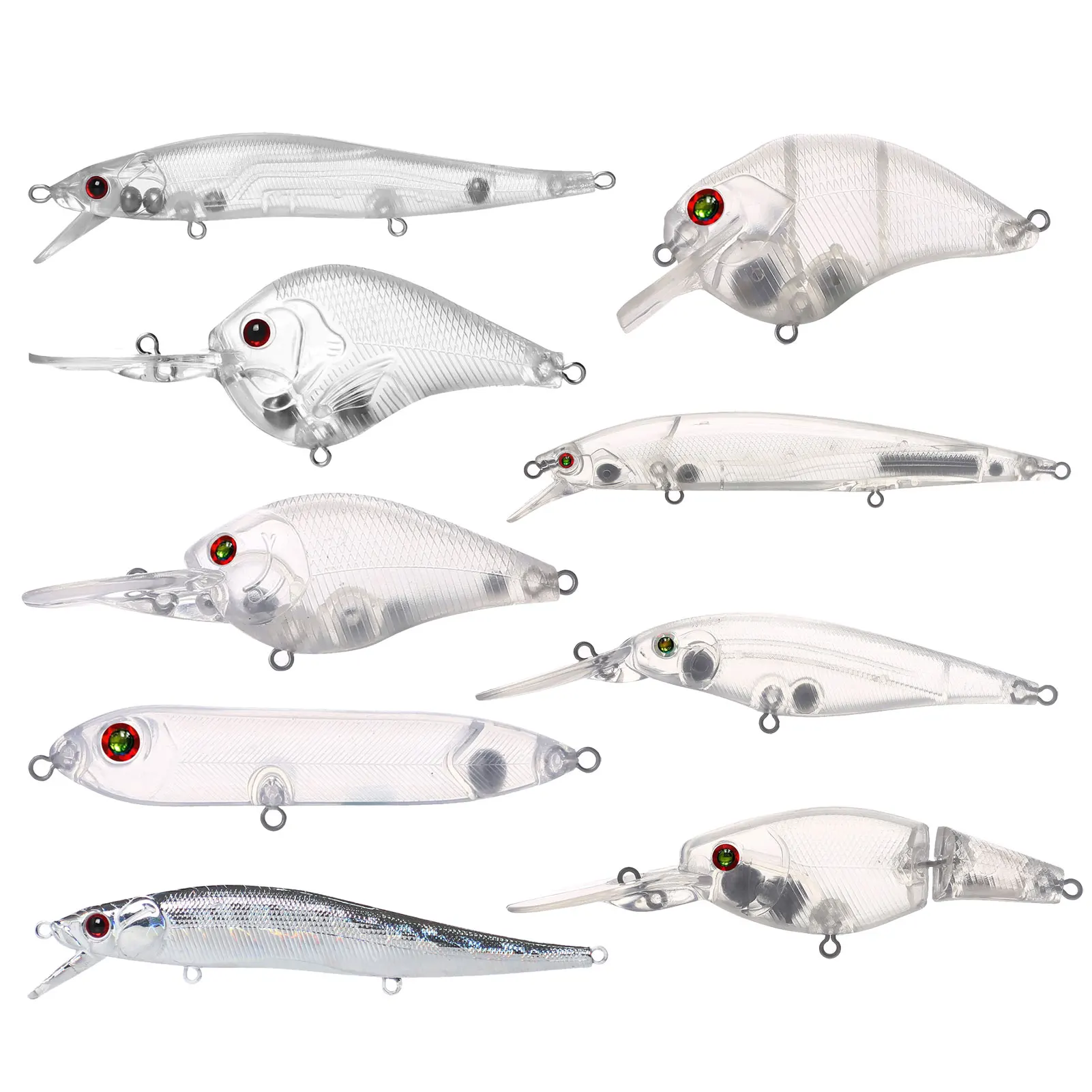 FREE FISHER 10pcs/Lot Unpainted Lures,Fishing Blank Baits,Transparent DIY Artificial Bait,Minnow Cranbaits,VIB,Pencil Lures
FREE FISHER 10pcs/Lot Unpainted Lures,Fishing Blank Baits,Transparent DIY Artificial Bait,Minnow Cranbaits,VIB,Pencil Lures