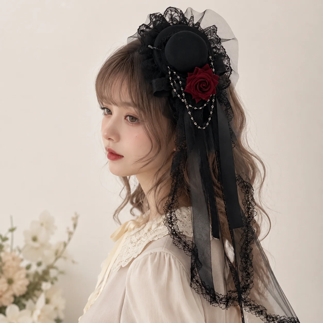 Vintage Gothic Lace Veil Top Hat for Women Elegant Exquisite Mini Top Chiffon Rose Hat Party Halloween Accessories Fashion Items
Vintage Gothic Lace Veil Top Hat for Women Elegant Exquisite Mini Top Chiffon Rose Hat Party Halloween Accessories Fashion Items