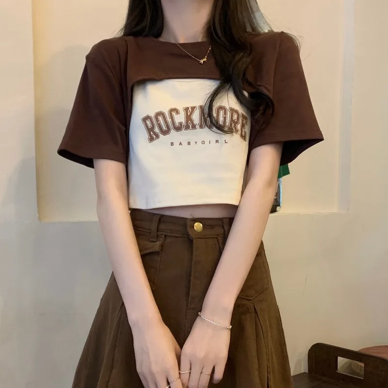 Женская футболка в стиле ретро ort Sve, летняя футболка с принтом Faion, комплект из двух предметов, корейский круглый комплект Ne
Женская футболка в стиле ретро ort Sve, летняя футболка с принтом Faion, комплект из двух предметов, корейский круглый комплект Ne