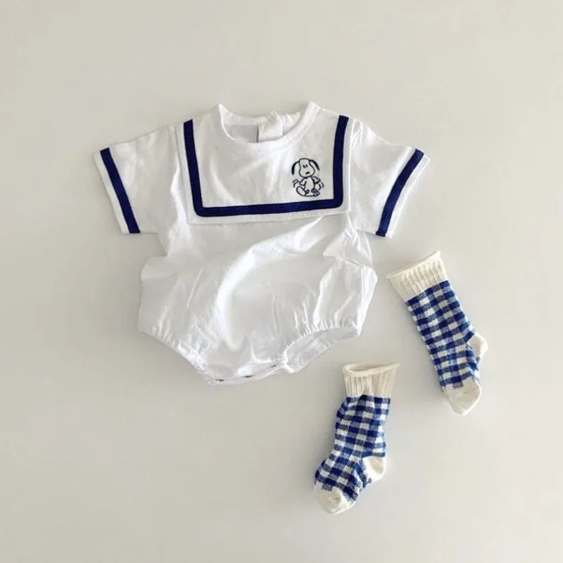 2026 New Summer Korean Style Bodysuit for Boys and Girls Cute Cartoon Navy Collar Short Sleeves Casual Jumpsuit and Socks A4562
2026 New Summer Korean Style Bodysuit for Boys and Girls Cute Cartoon Navy Collar Short Sleeves Casual Jumpsuit and Socks A4562