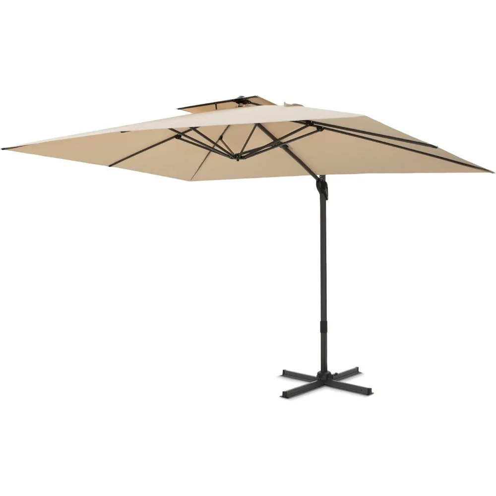 10'x 13' Cantilever Patio Umbrella, Outdoor Rectangle Large Umbrellas with Hydraulic Lift and 360°Rotation, Beige
10'x 13' Cantilever Patio Umbrella, Outdoor Rectangle Large Umbrellas with Hydraulic Lift and 360°Rotation, Beige