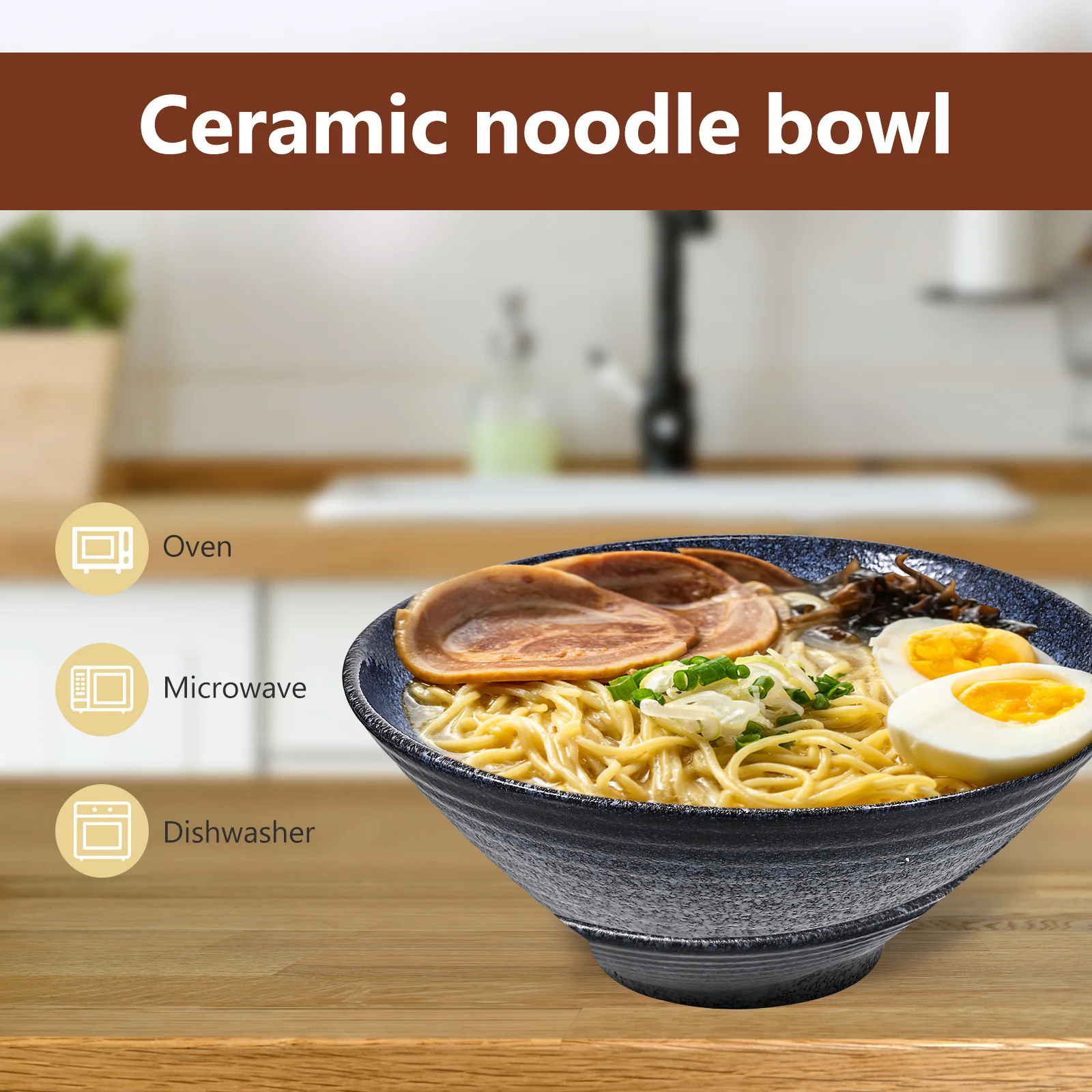 Ceramic Ramen Bowl Set Japanese Style Tableware Safe Microwave Dishwasher Use Wooden Chopsticks Spoon Ceramic Ramen Bowl
Ceramic Ramen Bowl Set Japanese Style Tableware Safe Microwave Dishwasher Use Wooden Chopsticks Spoon Ceramic Ramen Bowl