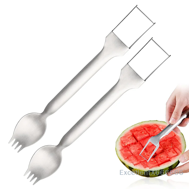 2-in-1 Stainless Steel Fruit Cutter, Watermelon Fork Slicer Cutter, Portable Fruit Cutter For Camping, Picnics & Home Use
2-in-1 Stainless Steel Fruit Cutter, Watermelon Fork Slicer Cutter, Portable Fruit Cutter For Camping, Picnics & Home Use