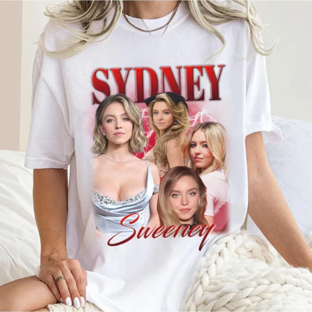 Sydney Sweeney Tee Merch T-shirts Cosplay Women Men Fashion Casual Crewneck Short Sleeve Streetwear T-shirt Gift
Sydney Sweeney Tee Merch T-shirts Cosplay Women Men Fashion Casual Crewneck Short Sleeve Streetwear T-shirt Gift