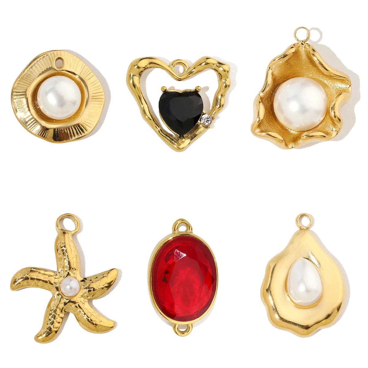 3Pcs/Lot Stainless Steel Star Heart With Zircon Charms Natural Stone Pendants For DIY Making Earrings Necklace Jewelry Wholesale
3Pcs/Lot Stainless Steel Star Heart With Zircon Charms Natural Stone Pendants For DIY Making Earrings Necklace Jewelry Wholesale