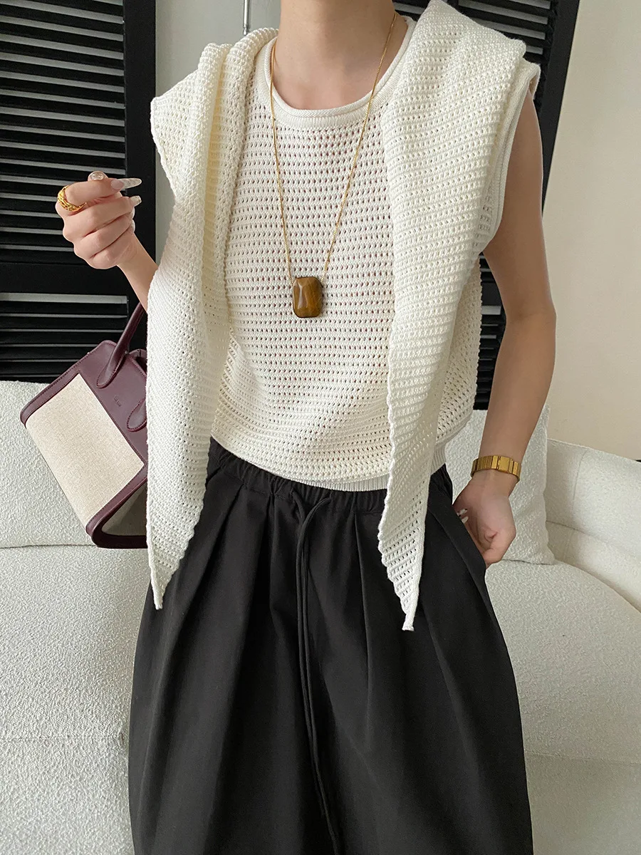 Весенний женский повседневный однотонный жилет-шаль с модным ажурным узором
Весенний женский повседневный однотонный жилет-шаль с модным ажурным узором